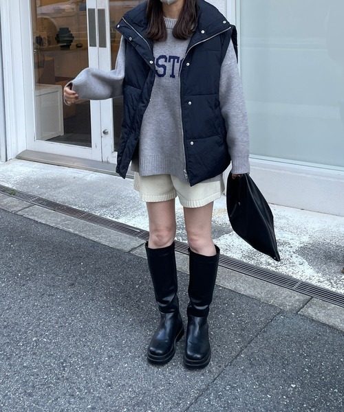 LE MORE（リモア）の「ロゴニットプルオーバー（ニット/セーター・レディース・グレー/ベージュ・FREE）」の6枚目の写真