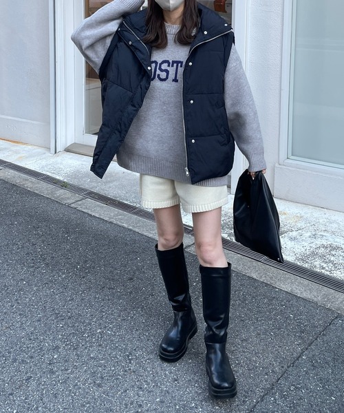 LE MORE（リモア）の「ロゴニットプルオーバー（ニット/セーター・レディース・グレー/ベージュ・FREE）」の7枚目の写真