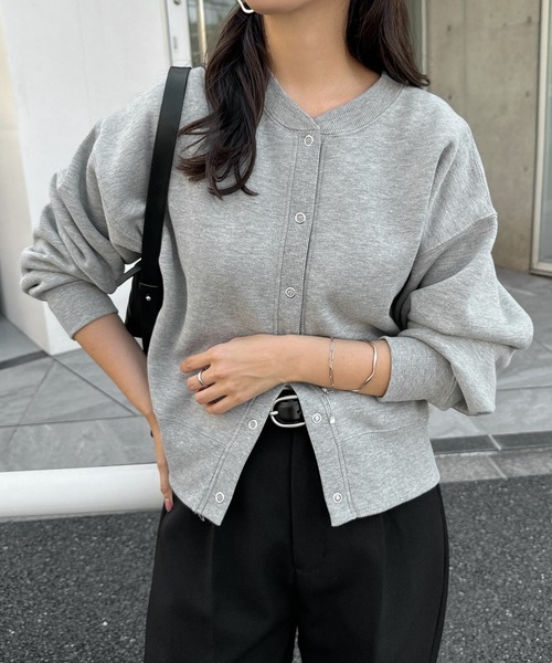 美品 ウエアハウス BODIES 裏起毛 肉厚 スウェット カーディガン M セール】【新色追加】裏起毛2wayスウェットカーディガン