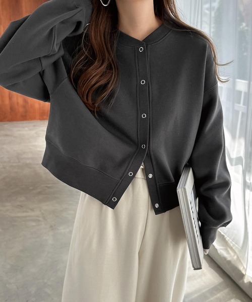 セール】【新色追加】裏起毛2wayスウェットカーディガン（スウェット