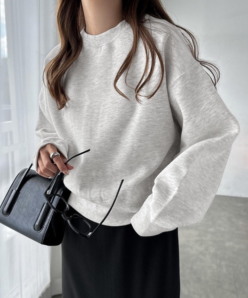 andme（アンドミー）の「【新色追加】裏起毛2wayスウェットカーディガン（スウェット・レディース・ブルー/ブラック/ブラウン/オートミール/オレンジ/ライトブラウン/ブルー系その他/キナリ/スミクロ/ネイビー/ピンク/杢グレー・M/L）」の15枚目の写真