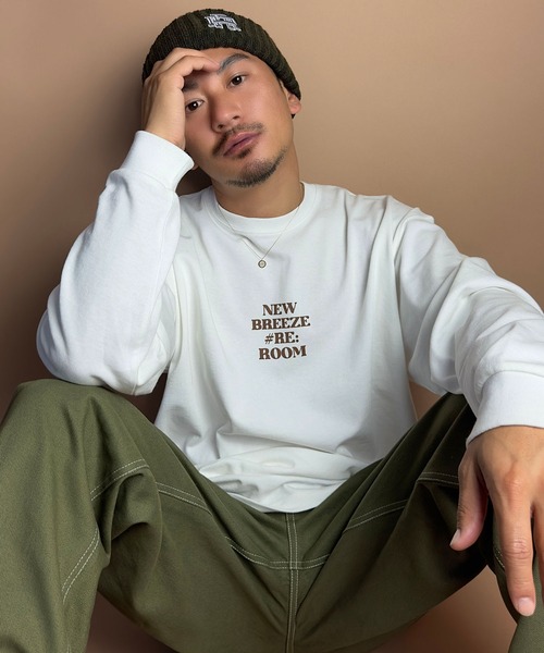 Re:room ★新品未使用品★ ラインロゴリブベロアTシャツ & ショーツ リルームグラフィックプリントビッグロングスリーブ（Tシャツ