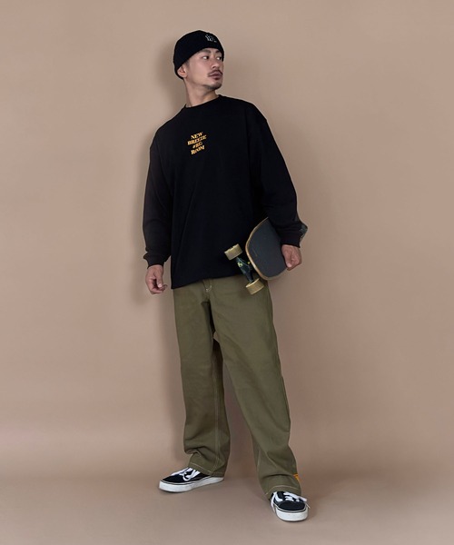Re:room ★新品未使用品★ ラインロゴリブベロアTシャツ & ショーツ リルームグラフィックプリントビッグロングスリーブ（Tシャツ