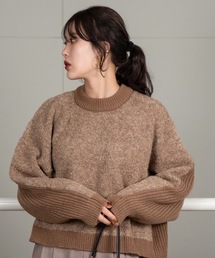 Amiur | double pattern crew neck knit(ニット/セーター)