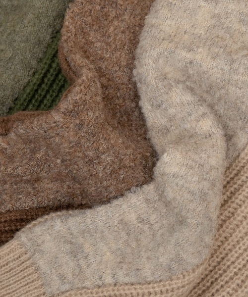 Amiur(エミレ)の「double pattern crew neck knit(ニット/セーター・レディース・アイボリー/ブラウン/グリーン・FREE)」の16枚目の写真