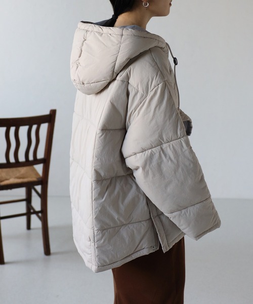 ap retro（アプレトロ）の「アノラックエコダウンブルゾン/フードパディングブルゾン（ダウンジャケット/コート・レディース・ブラック/カーキ/グレー/アイボリー・FREE）」の20枚目の写真