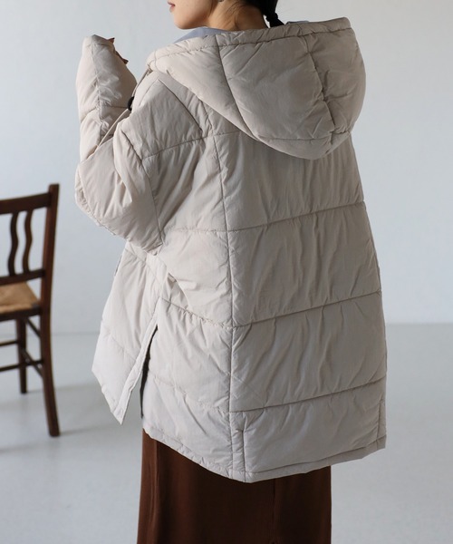 ap retro（アプレトロ）の「アノラックエコダウンブルゾン/フードパディングブルゾン（ダウンジャケット/コート・レディース・ブラック/カーキ/グレー/アイボリー・FREE）」の22枚目の写真