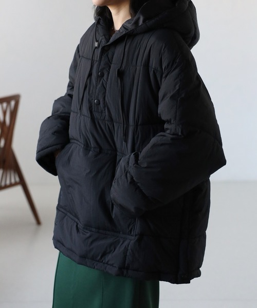 ap retro（アプレトロ）の「アノラックエコダウンブルゾン/フードパディングブルゾン（ダウンジャケット/コート・レディース・ブラック/カーキ/グレー/アイボリー・FREE）」の12枚目の写真