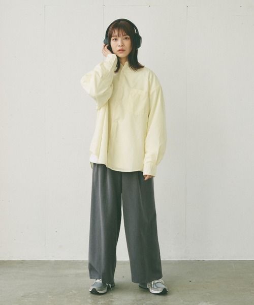 flaner（フラネ）の「Loose tuck straight slacks/ルーズタックストレートスラックス（スラックス・レディース・グレー/ブラック・SMALL/MEDIUM/LARGE）」の10枚目の写真