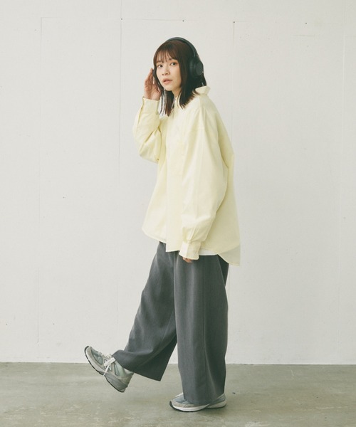flaner（フラネ）の「Loose tuck straight slacks/ルーズタックストレートスラックス（スラックス・レディース・グレー/ブラック・SMALL/MEDIUM/LARGE）」の14枚目の写真