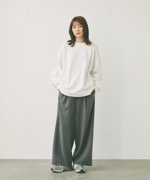 flaner（フラネ）の「Loose tuck straight slacks/ルーズタックストレートスラックス（スラックス・レディース・グレー/ブラック・SMALL/MEDIUM/LARGE）」の15枚目の写真