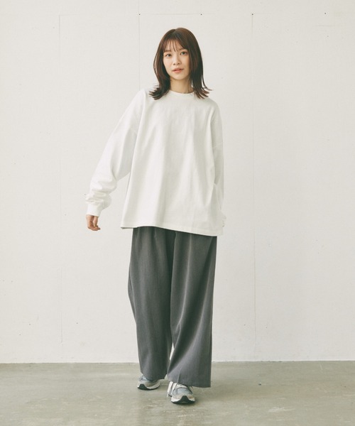 flaner（フラネ）の「Loose tuck straight slacks/ルーズタックストレートスラックス（スラックス・レディース・グレー/ブラック・SMALL/MEDIUM/LARGE）」の16枚目の写真