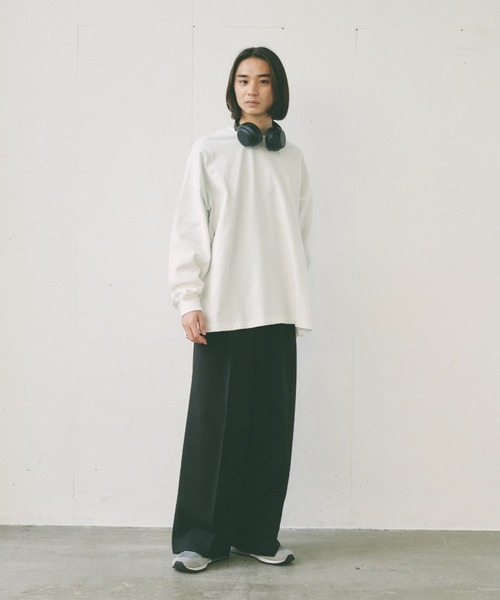 flaner（フラネ）の「Loose tuck straight slacks/ルーズタックストレートスラックス（スラックス・レディース・グレー/ブラック・SMALL/MEDIUM/LARGE）」の20枚目の写真