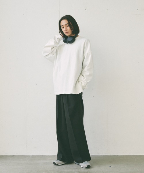 flaner（フラネ）の「Loose tuck straight slacks/ルーズタックストレートスラックス（スラックス・レディース・グレー/ブラック・SMALL/MEDIUM/LARGE）」の21枚目の写真