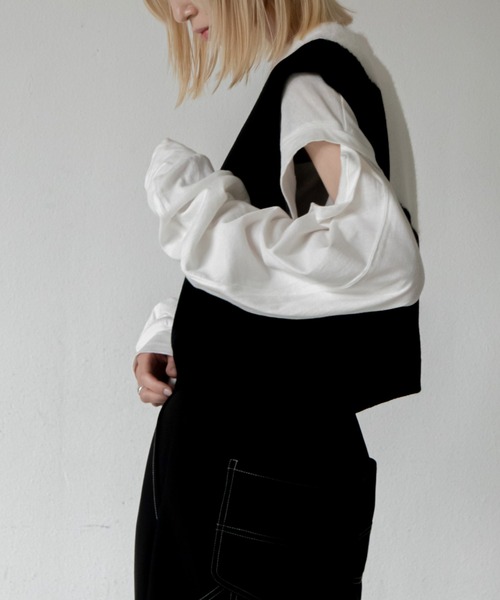 VACANCY（ヴァカンシー）の「配色ウェーブニットベスト（ベスト・レディース・ブラック/グレー・FREE）」の19枚目の写真