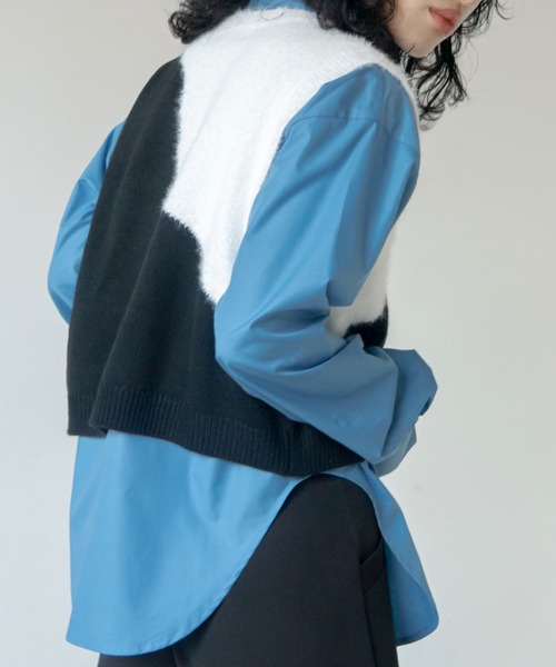 VACANCY（ヴァカンシー）の「配色ウェーブニットベスト（ベスト・レディース・ブラック/グレー・FREE）」の13枚目の写真