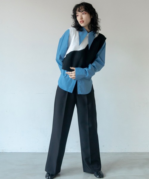 VACANCY（ヴァカンシー）の「配色ウェーブニットベスト（ベスト・レディース・ブラック/グレー・FREE）」の14枚目の写真