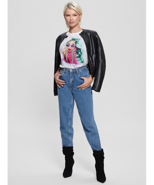 Guess（ゲス）の「Fringe Glasses Easy Tee（Tシャツ/カットソー・レディース・ホワイト・SMALL/X-SMALL/MEDIUM）」の4枚目の写真