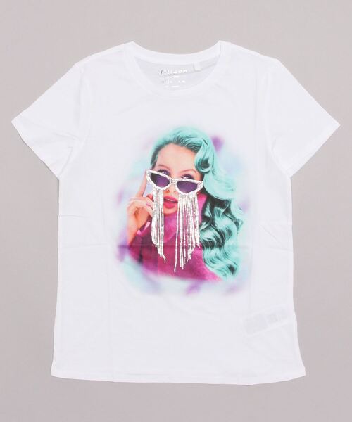 Guess（ゲス）の「Fringe Glasses Easy Tee（Tシャツ/カットソー・レディース・ホワイト・SMALL/X-SMALL/MEDIUM）」の6枚目の写真
