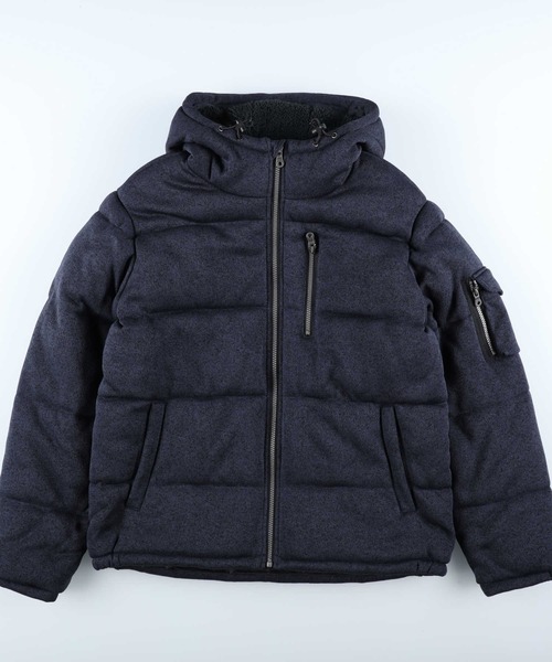 Right-on(ライトオン)の「ニットフリース中綿パーカー(ダウンジャケット/コート・メンズ・ネイビー/グレー・XL/M/L)」の5枚目の写真