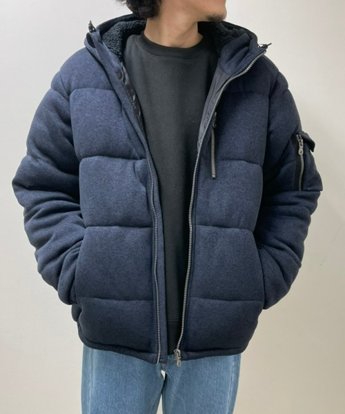 Right-on(ライトオン)の「ニットフリース中綿パーカー(ダウンジャケット/コート・メンズ・ネイビー/グレー・XL/M/L)」の11枚目の写真