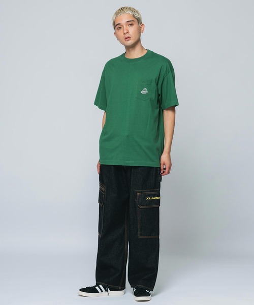 XLARGE（エクストララージ）の「MINI SLANTED OG LOGO S/S POCKET TEE（Tシャツ/カットソー・メンズ・グリーン/アッシュ/ホワイト/ネイビー/ブラック・XL/L/S/M）」の17枚目の写真