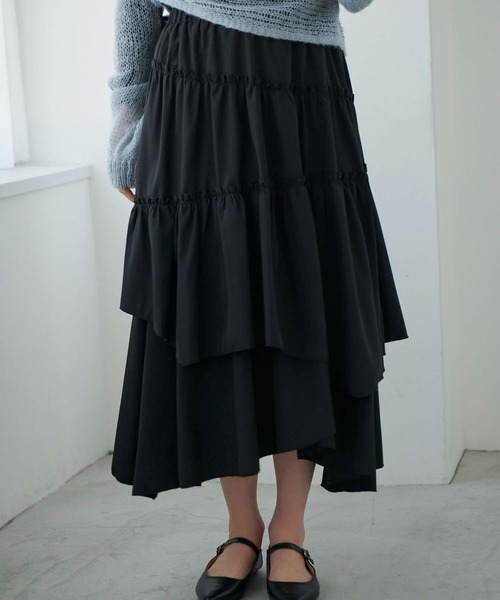 Edit Sheen（エディットシーン）の「ランダムティアードスカート（スカート・レディース・ホワイト/ブラック・M）」の2枚目の写真