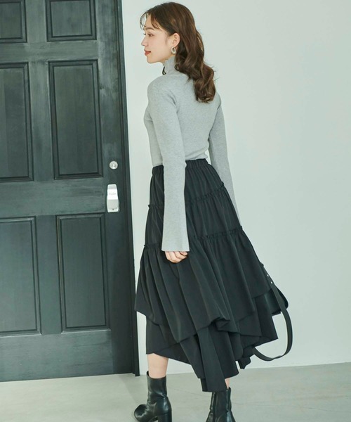 Edit Sheen（エディットシーン）の「ランダムティアードスカート（スカート・レディース・ホワイト/ブラック・M）」の4枚目の写真