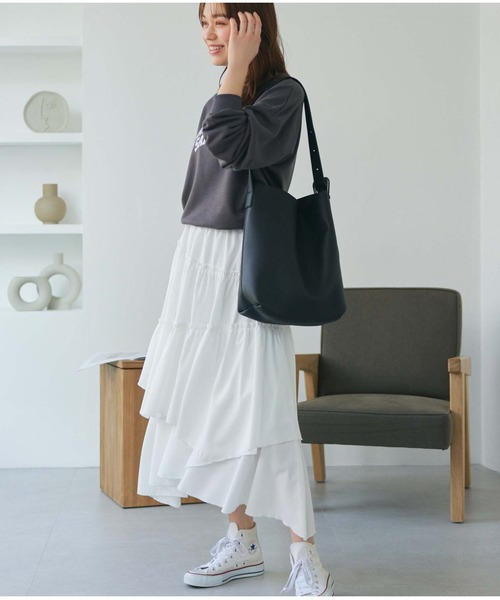 Edit Sheen（エディットシーン）の「ランダムティアードスカート（スカート・レディース・ホワイト/ブラック・M）」の6枚目の写真