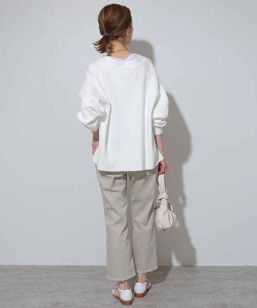 SLOBE IENA（スローブイエナ）の「スムースニットカーディガン（カーディガン/ボレロ・レディース・グリーン/ホワイト/ブルー/ネイビー・FREE）」の10枚目の写真