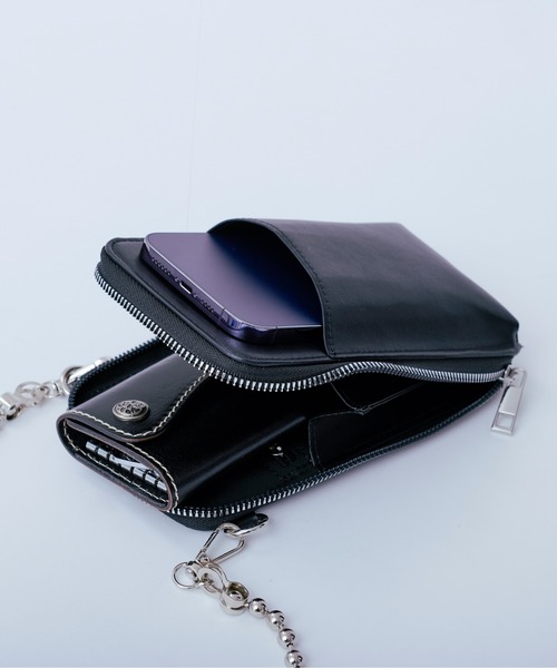 Ellno Loset（エルノロゼット）の「モバイルショルダーボールチェーンバッグ（ショルダーバッグ・メンズ・ブラック・FREE）」の3枚目の写真