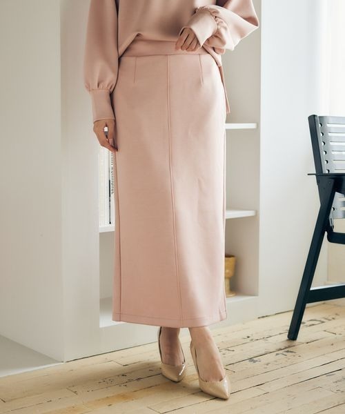 mysty woman（ミスティウーマン）の「【黒田真友香コラボ】スリットナロースカート 190966（スカート・レディース・ブラック/ピンクベージュ/オフホワイト・MEDIUM/LARGE）」の3枚目の写真