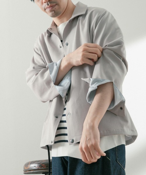 ITEMS URBANRESEARCH(アイテムズ アーバンリサーチ)の「総裏TRコーチジャケット(ブルゾン・メンズ・ブラック/ライトグレー/ベージュ・MEDIUM/LARGE)」の8枚目の写真