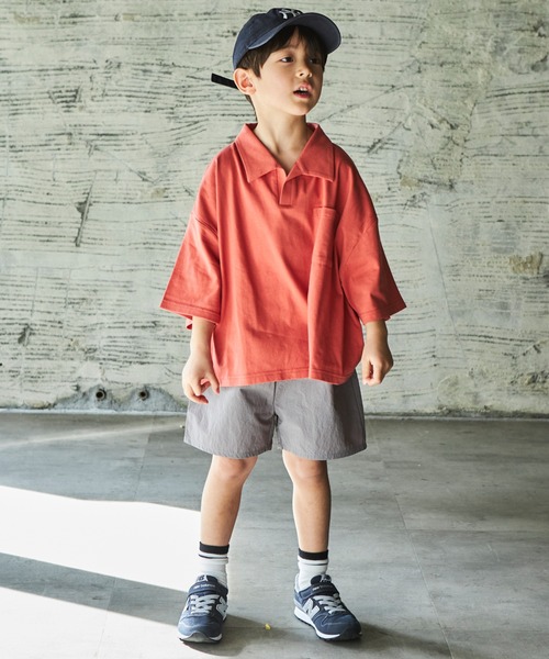 PAIRMANON STREET（ペアマノンストリート）の「【PAIRMANON STREET】【プレミアムコットン100】ポロシャツ半袖異素材ショートパンツセットアップ（セットアップ・キッズ・ブラック/レッド/グリーン/ライトベージュ・90/100/110/120/130/140/150）」の7枚目の写真