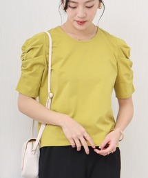libelle more | 《接触冷感》きれいめシルケット天竺　パワーショルダープルオーバー(Tシャツ/カットソー)