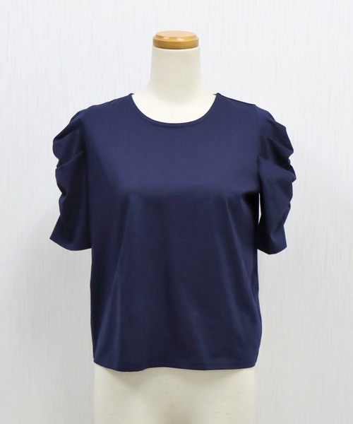 libelle more（リベル モア）の「《接触冷感》きれいめシルケット天竺　パワーショルダープルオーバー（Tシャツ/カットソー・レディース・イエロー/ネイビー/ミント/オフホワイト・L/M）」の11枚目の写真