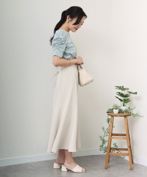 libelle more（リベル モア）の「《接触冷感》きれいめシルケット天竺　パワーショルダープルオーバー（Tシャツ/カットソー・レディース・イエロー/ネイビー/ミント/オフホワイト・L/M）」の14枚目の写真