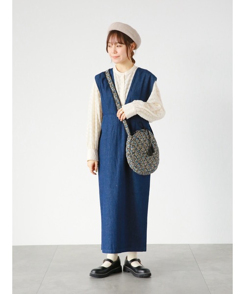 ehka sopo（エヘカソポ）の「デニムジャンパースカート（ジャンパースカート・レディース・ブルー/ネイビー/ブラック・ﾌﾘ-）」の15枚目の写真