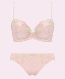 ②リピ割&複数割-550★B65×3セット✨ブラショーツセット♥️ B65/M❤ネイビー❤フラワープリント/脇高✨ブラ＆ショーツセット