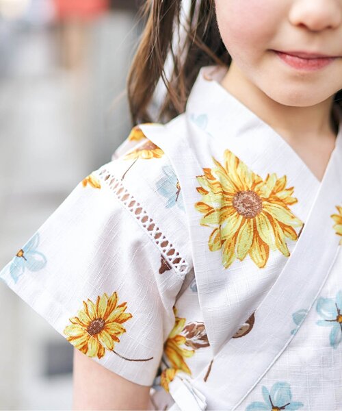 apres les cours（アプレレクール）の「【GIRLS甚平/5柄展開】あぷれのはんなり甚平（浴衣・キッズ・サックスブルー/ラベンダー/ピンク/イエロー/レッド・100/110/120/130/80/90）」の21枚目の写真