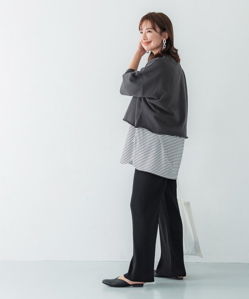 coca(coca)(コカ)の「ツイルプリーツレギンス(レギンス/スパッツ・レディース・ブラック/グレイッシュベージュ・M/L)」の7枚目の写真