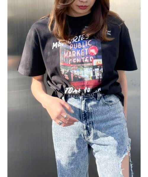 EVRIS（エヴリス）の「グラフィックphotoTシャツ（Tシャツ/カットソー・レディース・ブラック/グレー/ホワイト・FREE）」の2枚目の写真