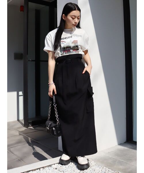 EVRIS（エヴリス）の「グラフィックphotoTシャツ（Tシャツ/カットソー・レディース・ブラック/グレー/ホワイト・FREE）」の6枚目の写真