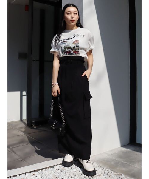 EVRIS（エヴリス）の「グラフィックphotoTシャツ（Tシャツ/カットソー・レディース・ブラック/グレー/ホワイト・FREE）」の7枚目の写真