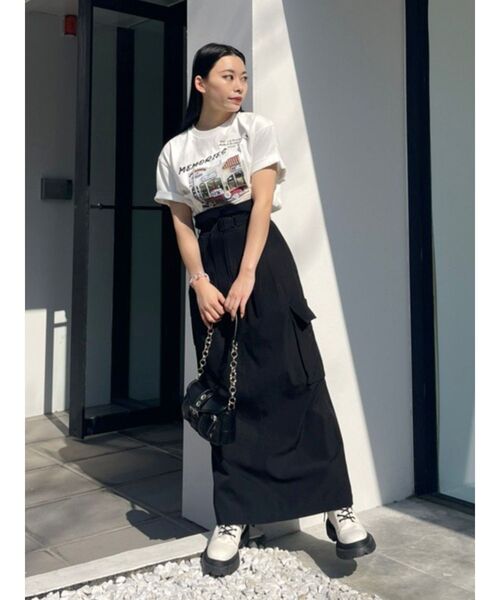 EVRIS（エヴリス）の「グラフィックphotoTシャツ（Tシャツ/カットソー・レディース・ブラック/グレー/ホワイト・FREE）」の8枚目の写真