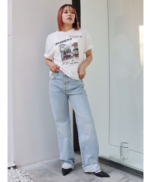 EVRIS（エヴリス）の「グラフィックphotoTシャツ（Tシャツ/カットソー・レディース・ブラック/グレー/ホワイト・FREE）」の12枚目の写真