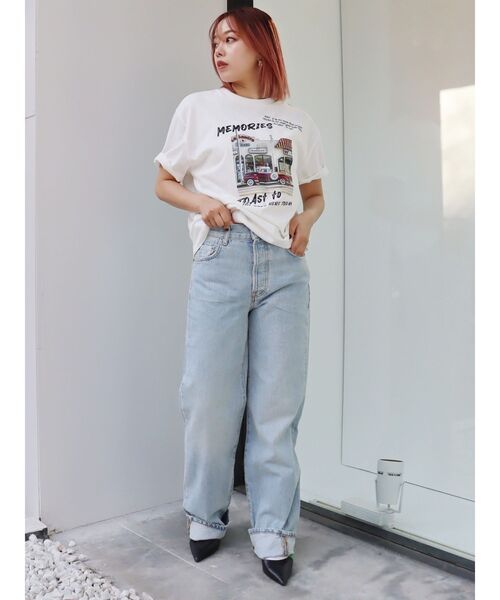 EVRIS（エヴリス）の「グラフィックphotoTシャツ（Tシャツ/カットソー・レディース・ブラック/グレー/ホワイト・FREE）」の13枚目の写真