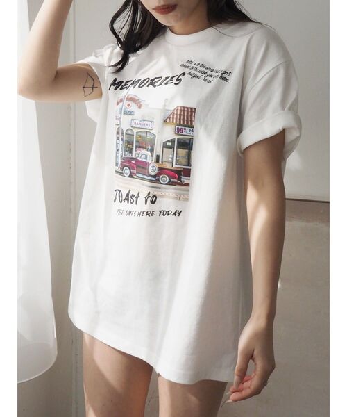 EVRIS（エヴリス）の「グラフィックphotoTシャツ（Tシャツ/カットソー・レディース・ブラック/グレー/ホワイト・FREE）」の16枚目の写真
