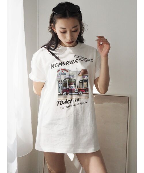 EVRIS（エヴリス）の「グラフィックphotoTシャツ（Tシャツ/カットソー・レディース・ブラック/グレー/ホワイト・FREE）」の18枚目の写真