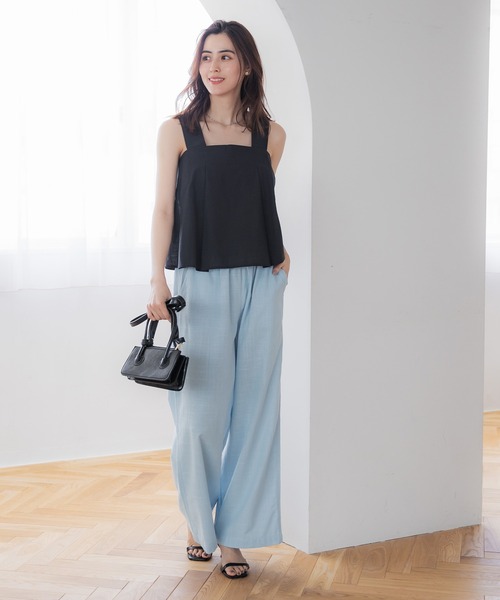 coca(coca)(コカ)の「【WEB限定セール】コットンワイドパンツ(その他パンツ・レディース・ダークブルー/ダークベージュ/ブラック/ピンク/グリーン/アイボリー/ライトブルー・M/L)」の8枚目の写真
